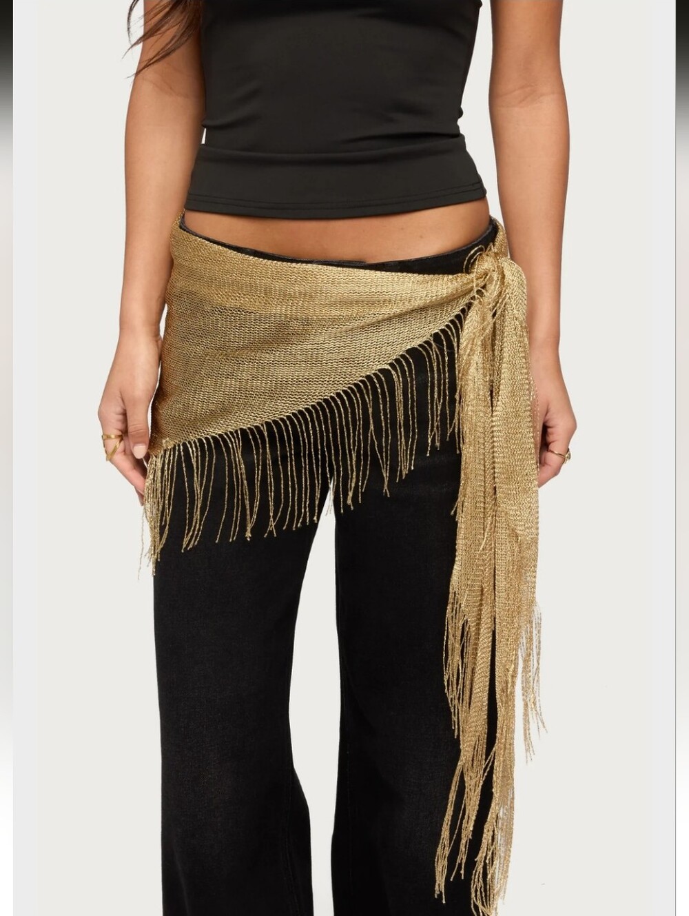 Edikted Fringed Waist Scarf- OS